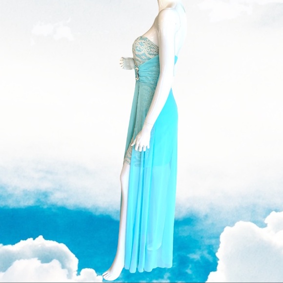 TEEZ ME BABY BLUE FORMAL DRESS SIZE 8 - Picture 4 of 6